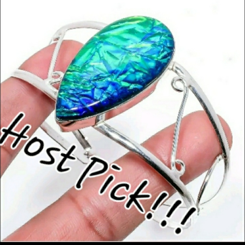 New Australian Triplet Fire Opal Silver Bracelet.